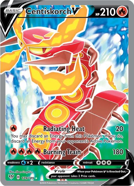 Centiskorch V (Full Art) - 179/189 Ultra Rare SWSH03: Darkness Ablaze
