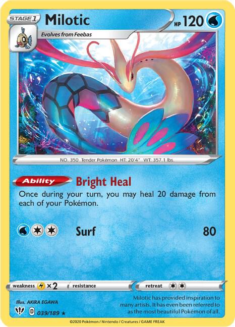 Milotic 039/189 Holo Rare Darkness Ablaze Pokémon card