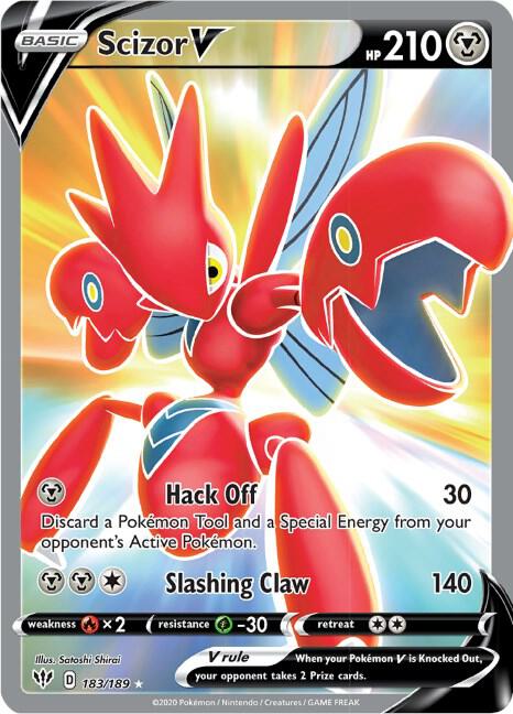 Scizor V (Full Art) - 183/189 Ultra Rare SWSH03: Darkness Ablaze
