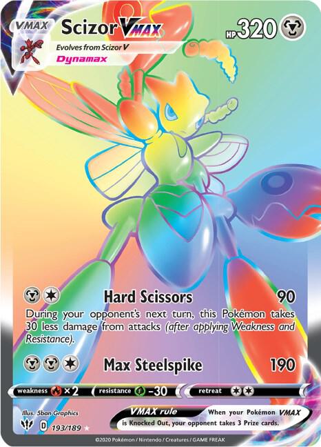 Scizor VMAX (Secret) 193/189 Secret Rare Darkness Ablaze Pokémon card