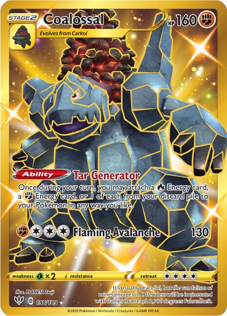 Coalossal (Secret) - 198/189 Secret Rare SWSH03: Darkness Ablaze