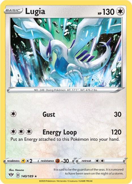 Lugia 140/189 Rare Darkness Ablaze Pokémon card