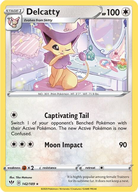 Delcatty - 142/189 Rare SWSH03: Darkness Ablaze