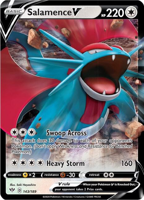 Salamence V 143/189 Ultra Rare Darkness Ablaze Pokémon card