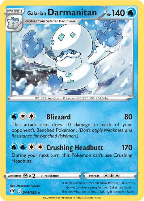 Galarian Darmanitan (44) 044/189 Rare Darkness Ablaze Pokémon card