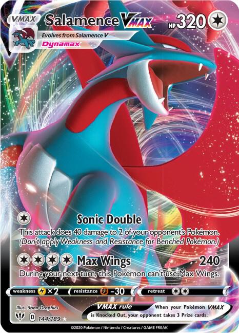 Salamence VMAX - 144/189 Ultra Rare SWSH03: Darkness Ablaze
