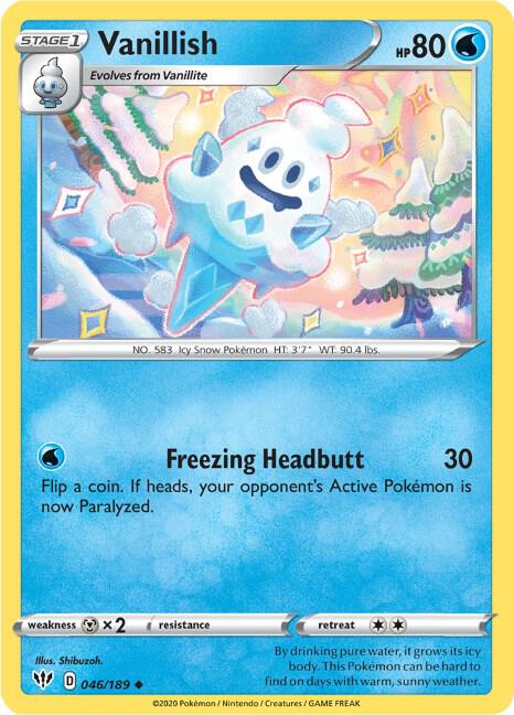 Vanillish 046/189 Uncommon Darkness Ablaze Pokémon card