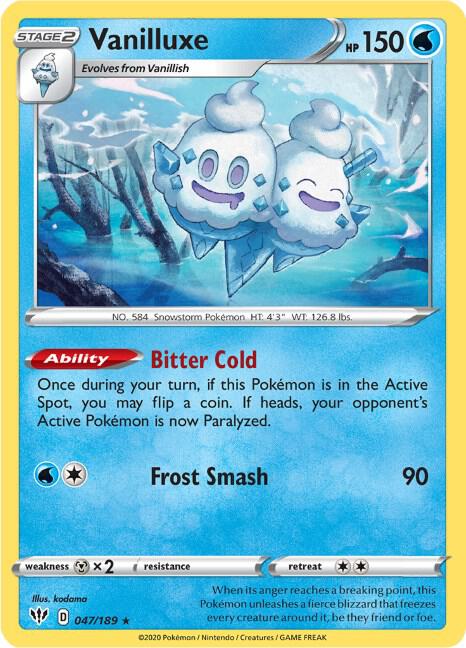 Vanilluxe 047/189 Rare Darkness Ablaze Pokémon card