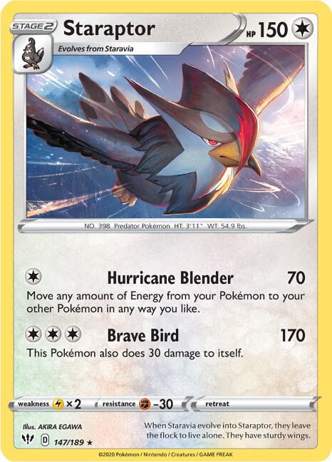 Staraptor 147/189 Rare Darkness Ablaze Pokémon card