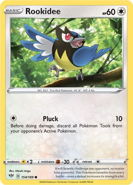 Rookidee 154/189 Common Darkness Ablaze Pokémon card