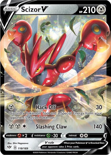 Scizor V 118/189 Ultra Rare Darkness Ablaze Pokémon card