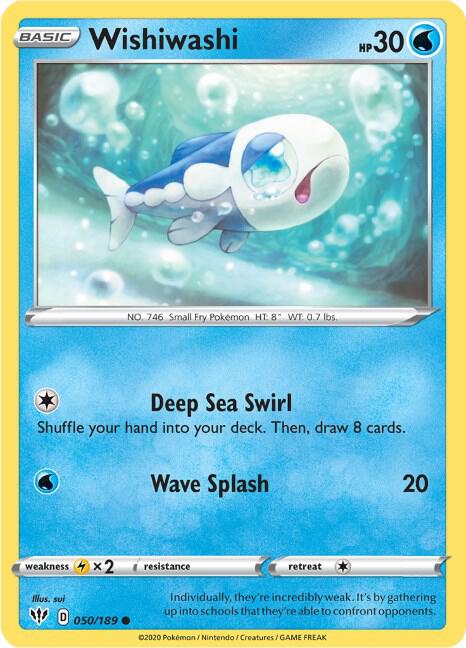 Wishiwashi 050/189 Common Darkness Ablaze Pokémon card