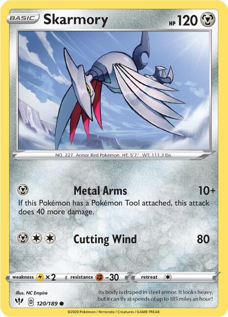 Skarmory - 120/189 Common SWSH03: Darkness Ablaze