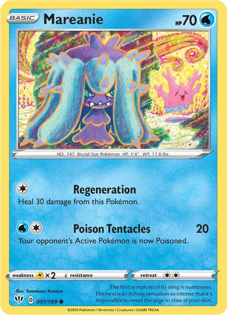 Mareanie 051/189 Common Darkness Ablaze Pokémon card
