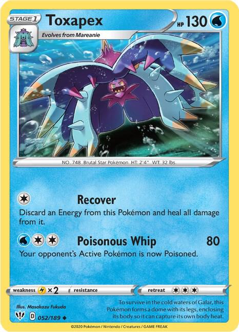 Toxapex 052/189 Uncommon Darkness Ablaze Pokémon card