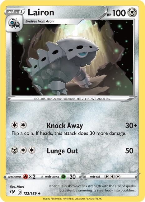 Lairon 122/189 Uncommon Darkness Ablaze Pokémon card