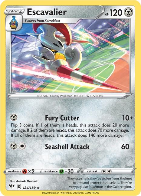 Escavalier 124/189 Rare Darkness Ablaze Pokémon card