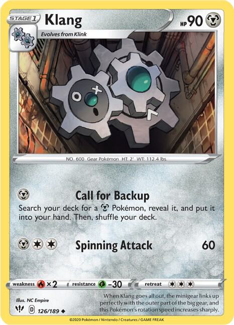 Klang 126/189 Uncommon Darkness Ablaze Pokémon card