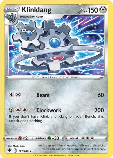 Klinklang 127/189 Rare Darkness Ablaze Pokémon card