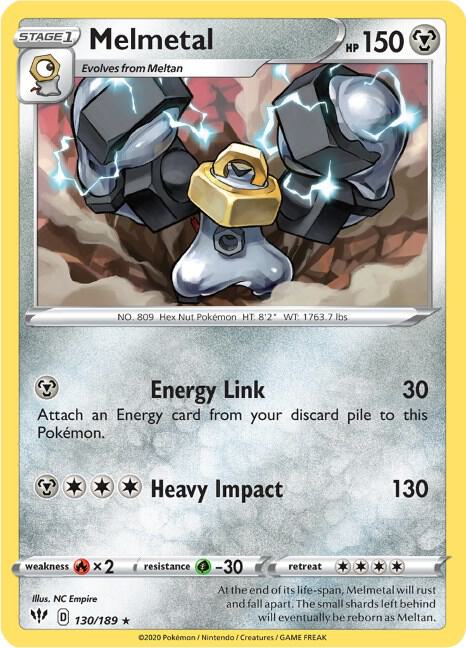 Melmetal - 130/189 Rare SWSH03: Darkness Ablaze