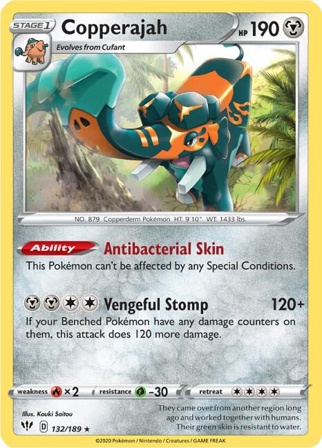 Copperajah 132/189 Holo Rare Darkness Ablaze Pokémon card