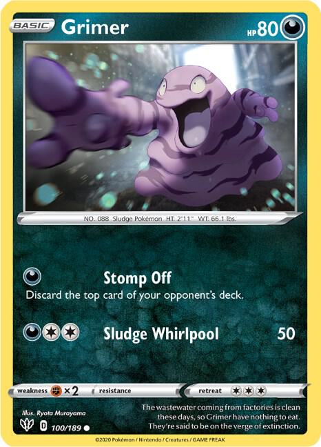 Grimer 100/189 Common Darkness Ablaze Pokémon card
