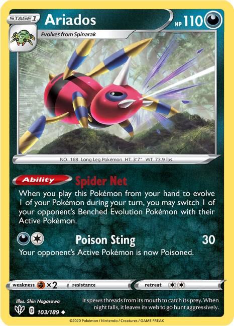 Ariados 103/189 Uncommon Darkness Ablaze Pokémon card