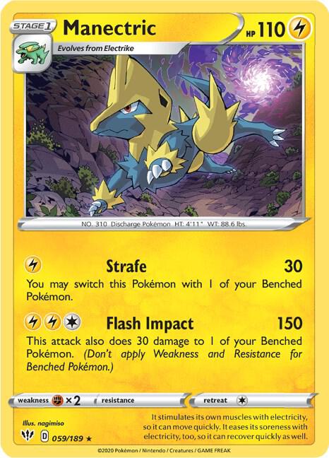 Manectric 059/189 Rare Darkness Ablaze Pokémon card