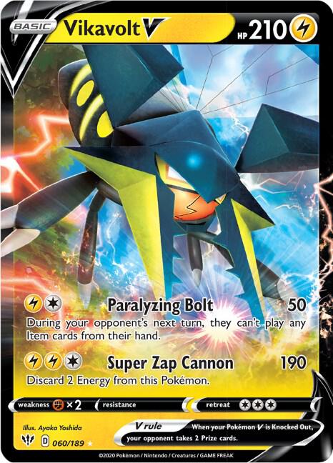 Vikavolt V 060/189 Ultra Rare Darkness Ablaze Pokémon card