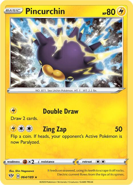 Pincurchin 064/189 Holo Rare Darkness Ablaze Pokémon card