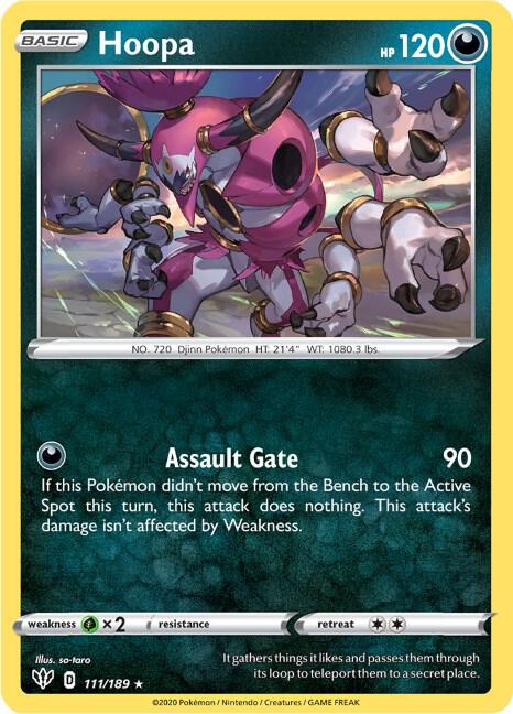 Hoopa 111/189 Holo Rare Darkness Ablaze Pokémon card
