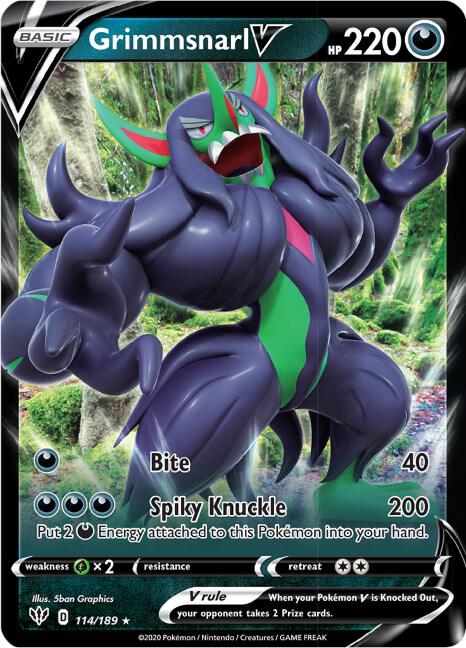 Grimmsnarl V 114/189 Ultra Rare Darkness Ablaze Pokémon card
