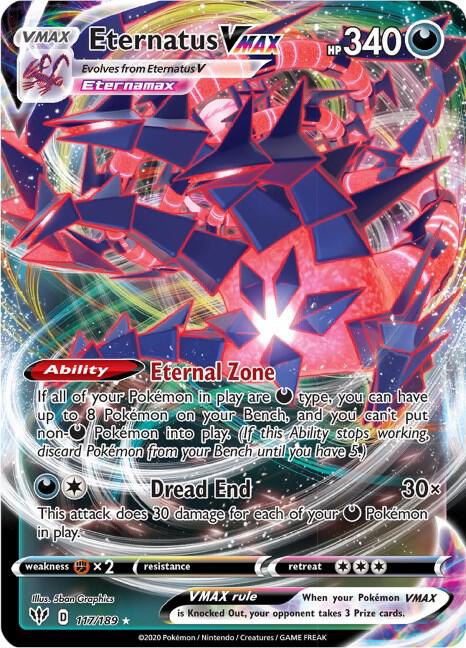 Eternatus VMAX 117/189 Ultra Rare Darkness Ablaze Pokémon card