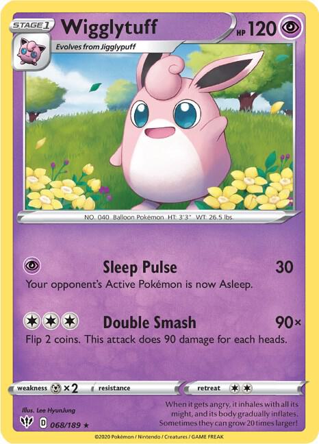 Wigglytuff 068/189 Rare Darkness Ablaze Pokémon card