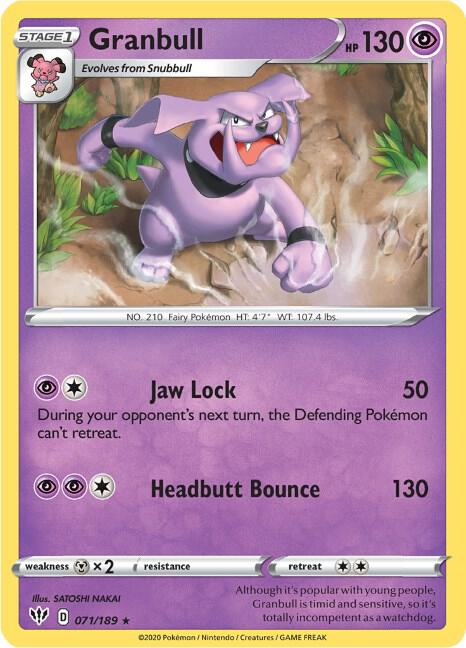 Granbull 071/189 Rare Darkness Ablaze Pokémon card