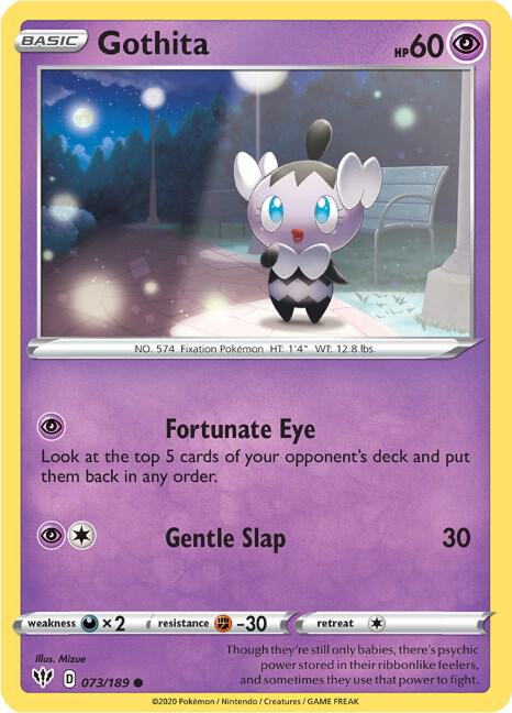 Gothita 073/189 Common Darkness Ablaze Pokémon card