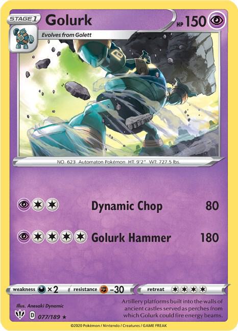 Golurk 077/189 Rare Darkness Ablaze Pokémon card