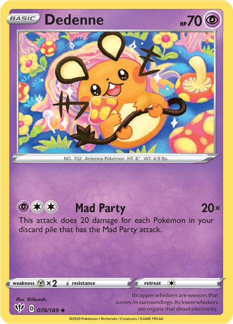 Dedenne 078/189 Uncommon Darkness Ablaze Pokémon card