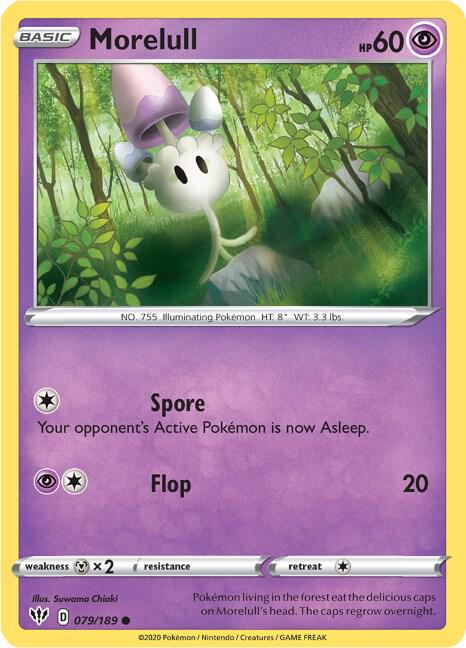 Morelull 079/189 Common Darkness Ablaze Pokémon card