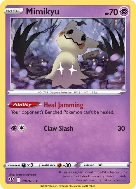 Mimikyu 081/189 Rare Darkness Ablaze Pokémon card