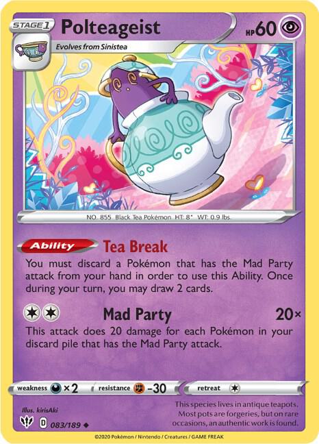 Polteageist 083/189 Uncommon Darkness Ablaze Pokémon card