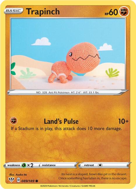 Trapinch 089/189 Common Darkness Ablaze Pokémon card