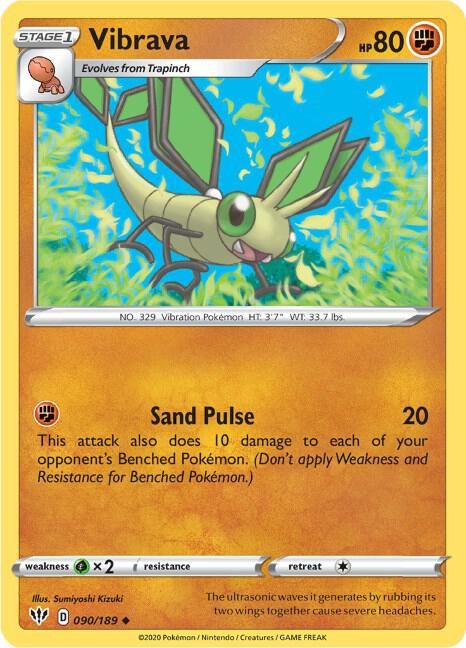 Vibrava 090/189 Uncommon Darkness Ablaze Pokémon card