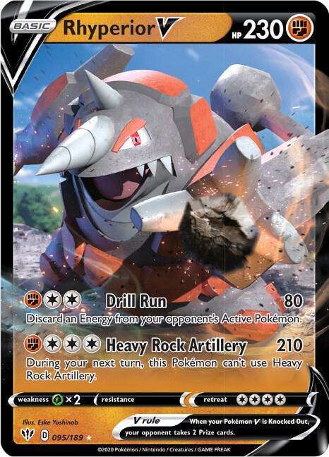 Rhyperior V 095/189 Ultra Rare Darkness Ablaze Pokémon card