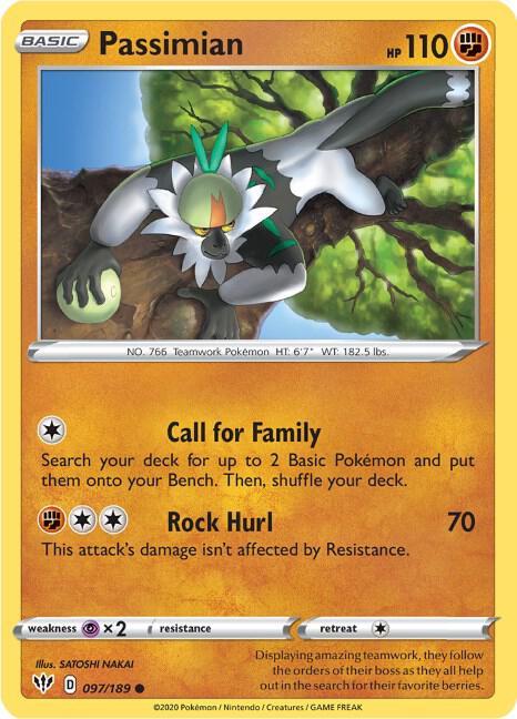 Passimian 097/189 Common Darkness Ablaze Pokémon card