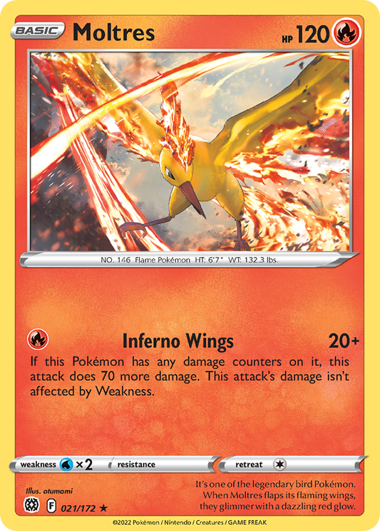 Moltres 021/172 Rare Holo Brilliant Stars