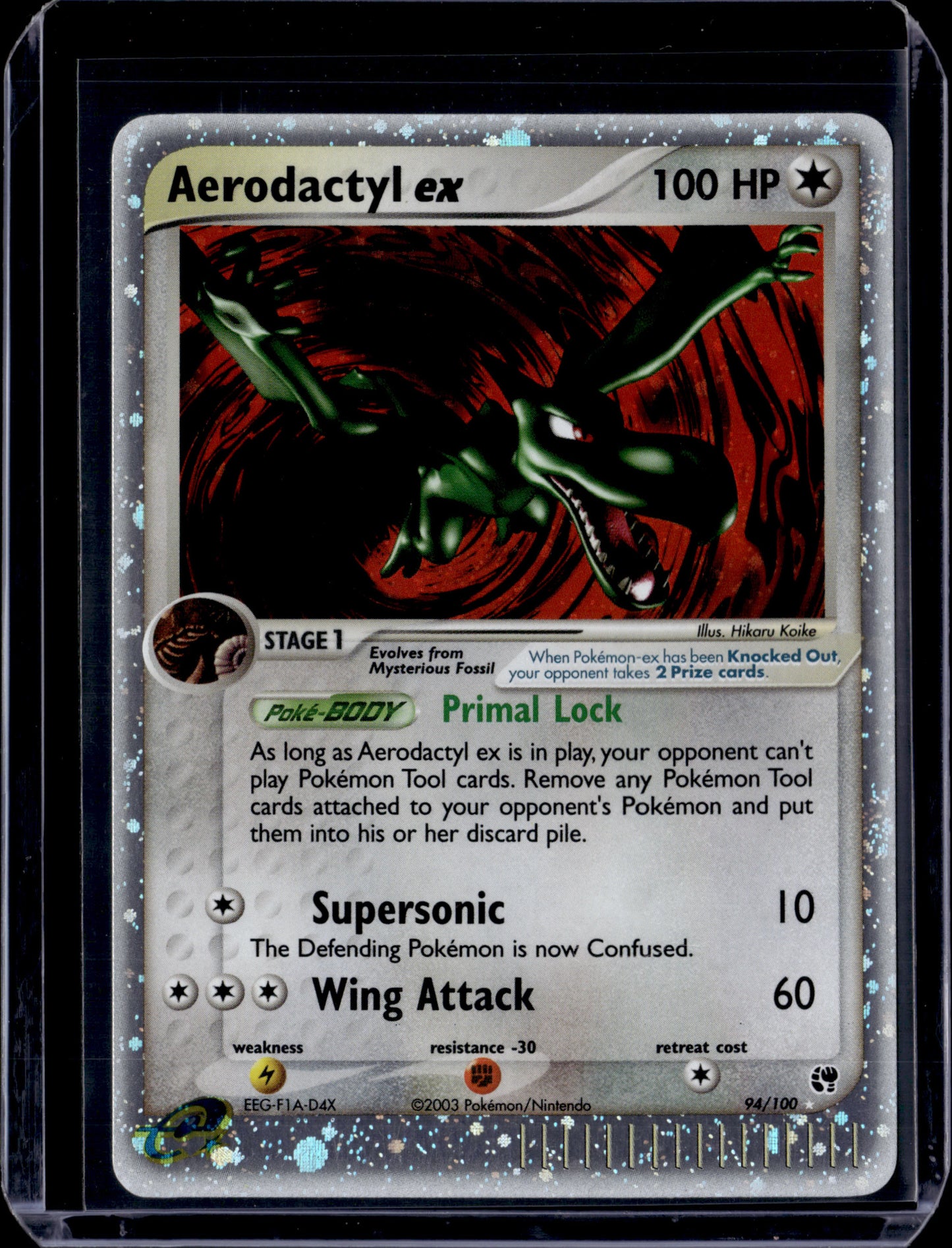 Aerodactyl ex Sandstorm #94/100 Holofoil Pokémon Card (front)
