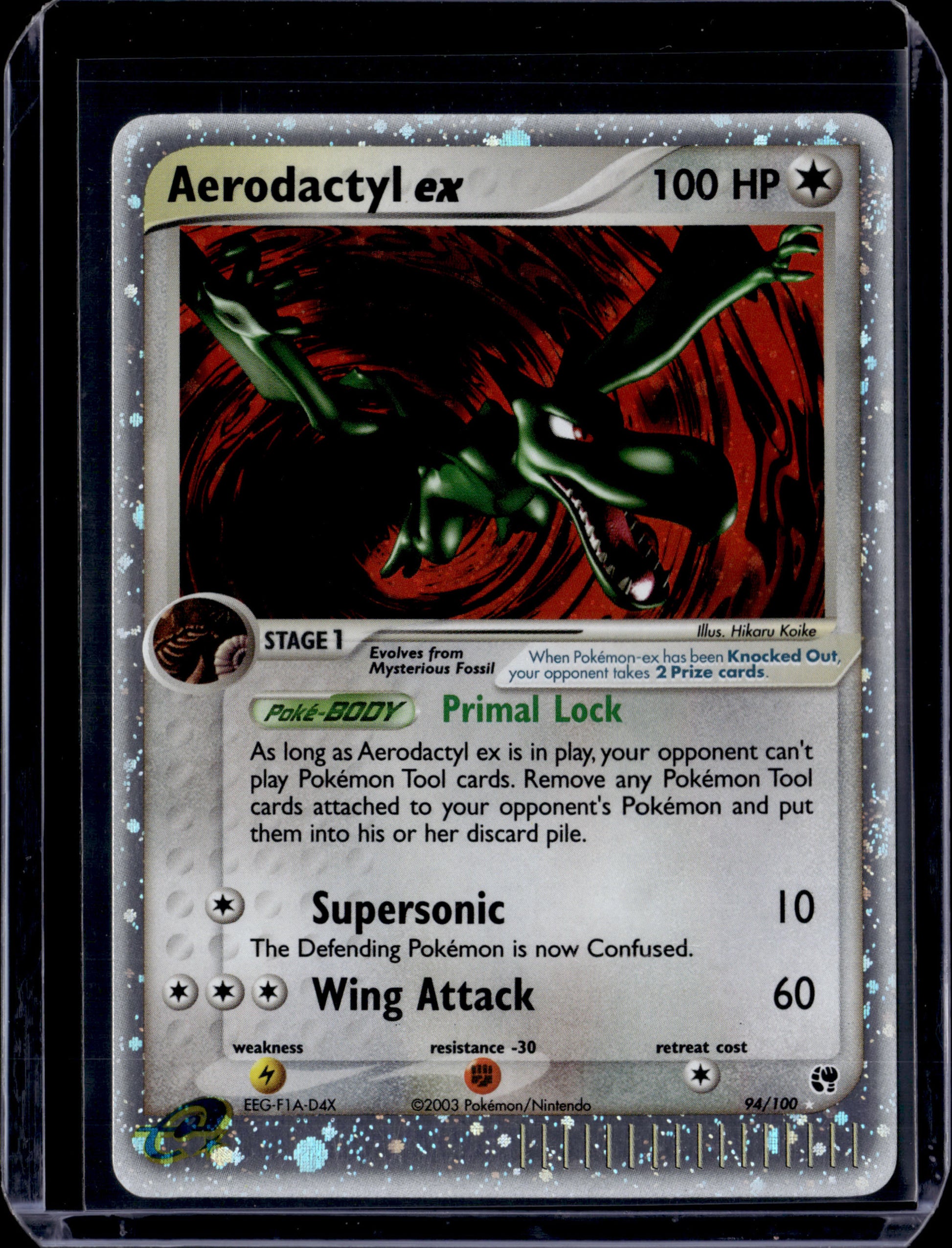 Aerodactyl ex Sandstorm #94/100 Holofoil Pokémon Card (front)