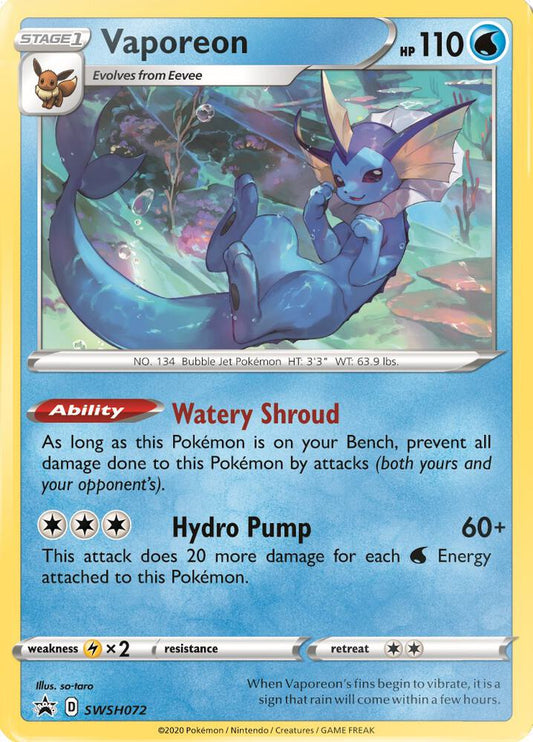 Vaporeon - SWSH072 SWSH072 Promo Sword & Shield Promo Cards Pokémon card