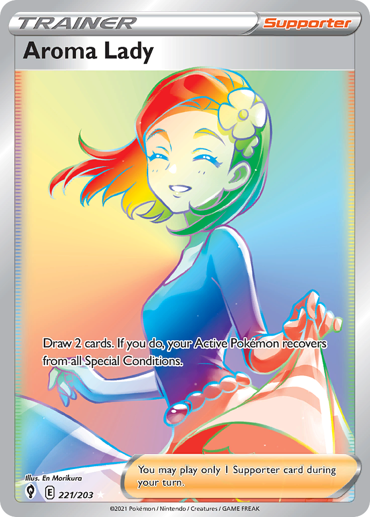 Aroma Lady 221/203 Rare Rainbow Evolving Skies